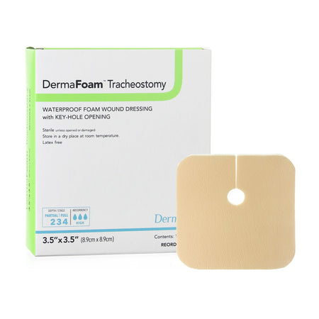 DermaRite 45330 DermaFoam Tracheostomy Nonadhesive without Border Foam Dressing