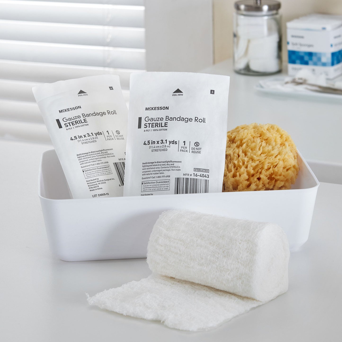 McKesson Sterile Fluff Bandage Roll, 4-1/2 Inch x 3-1/10 Yard, 8-Ply