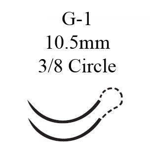 Ethicon 790G GUT CHROMIC, Size 6-0, G-1 Precision Reverse Cutting Needle, Monofilament