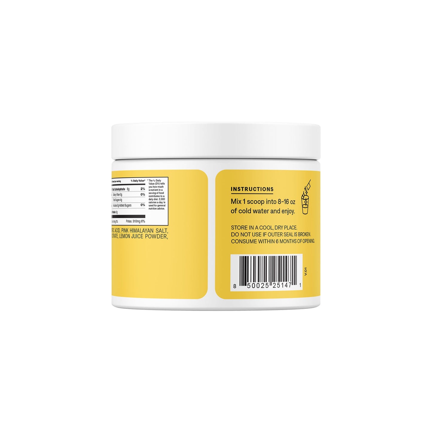 Cure Electrolyte Drink Mix made with Coconut Water, Lemonade, 7.2-ounce Jar