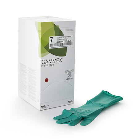 Ansell 8514 Gammex Non-Latex Polyisoprene Surgical Glove, Size 7, Green