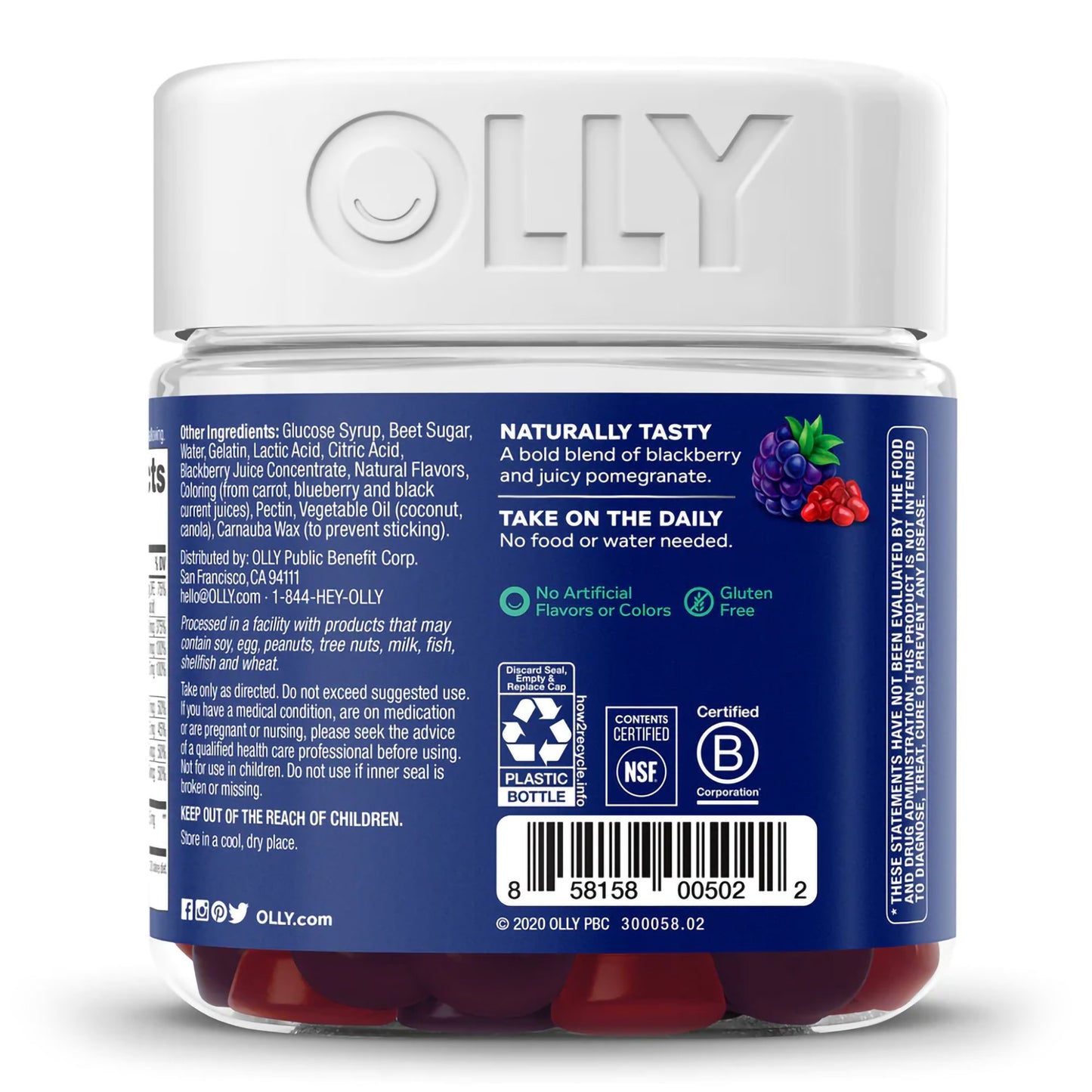 Olly The Perfect Men's Multi Gummies, Blackberry Blitz