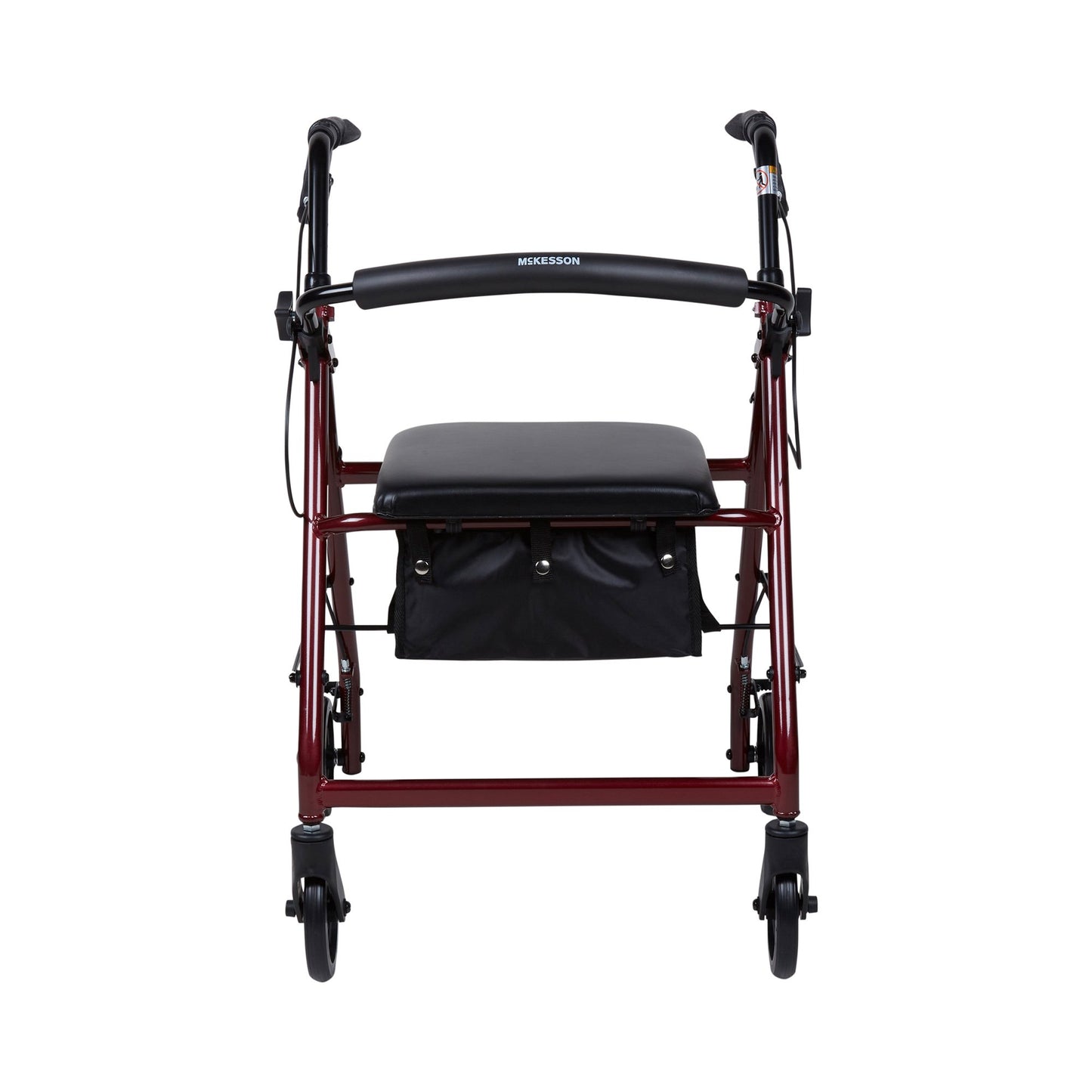 McKesson Folding Aluminum Four-Wheel Rollator, Red
