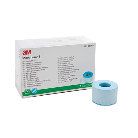 Solventum 2770-1 3M Micropore S Silicone Medical Tape, 1 Inch x 5-1/2 Yard, Blue