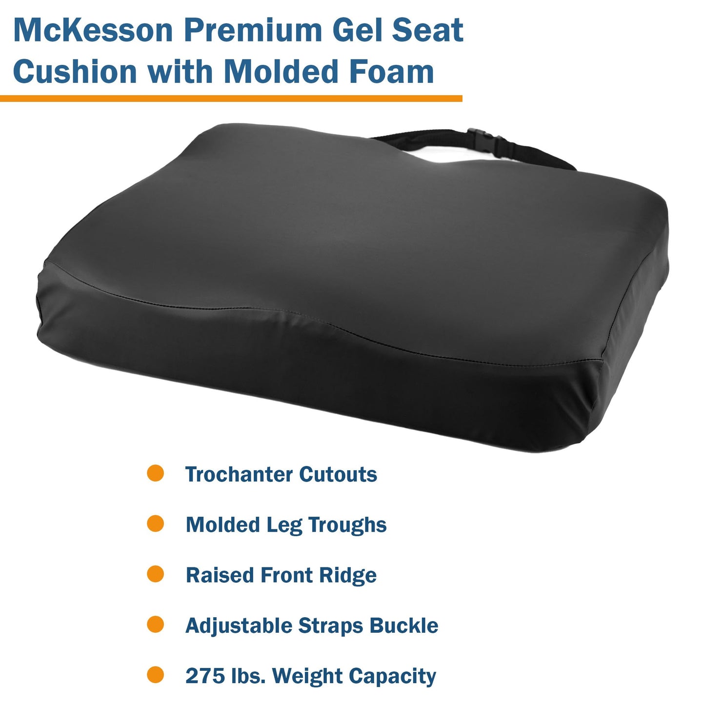 McKesson Premium Molded Foam Seat Cushion, 20 x 16 x 3 Inch