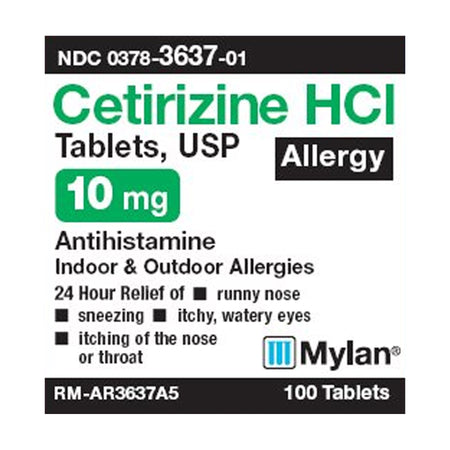 Mylan Pharmaceuticals 378363701 Cetirizine HCl Allergy Relief