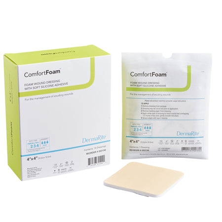 DermaRite 00315E ComfortFoam Silicone Adhesive without Border Silicone Foam Dressing