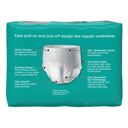 Absorbent Underwear Rely® Maximum Pull On with Tear Away Seams Adult X-Large Unisex Disposable Heavy Absorbency