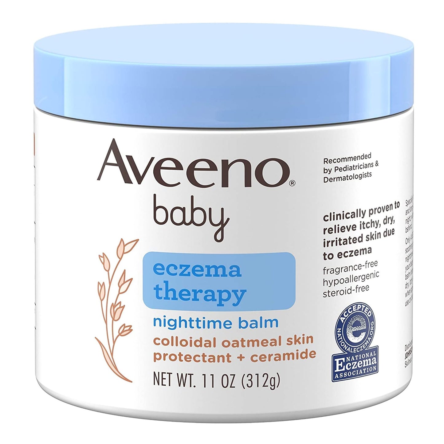 Eczema Cream Aveeno® Baby Eczema Therapy Nighttime Balm 11 oz. Jar Unscented Ointment