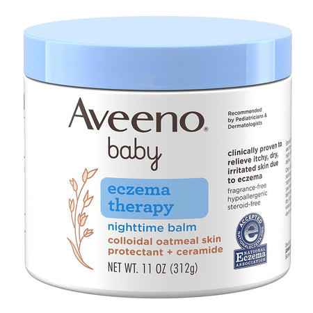 Eczema Cream Aveeno® Baby Eczema Therapy Nighttime Balm 11 oz. Jar Unscented Ointment