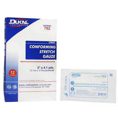 Dukal 314555 Sterile Conforming Bandage, 2 Inch x 4-1/10 Yard, 1-Ply