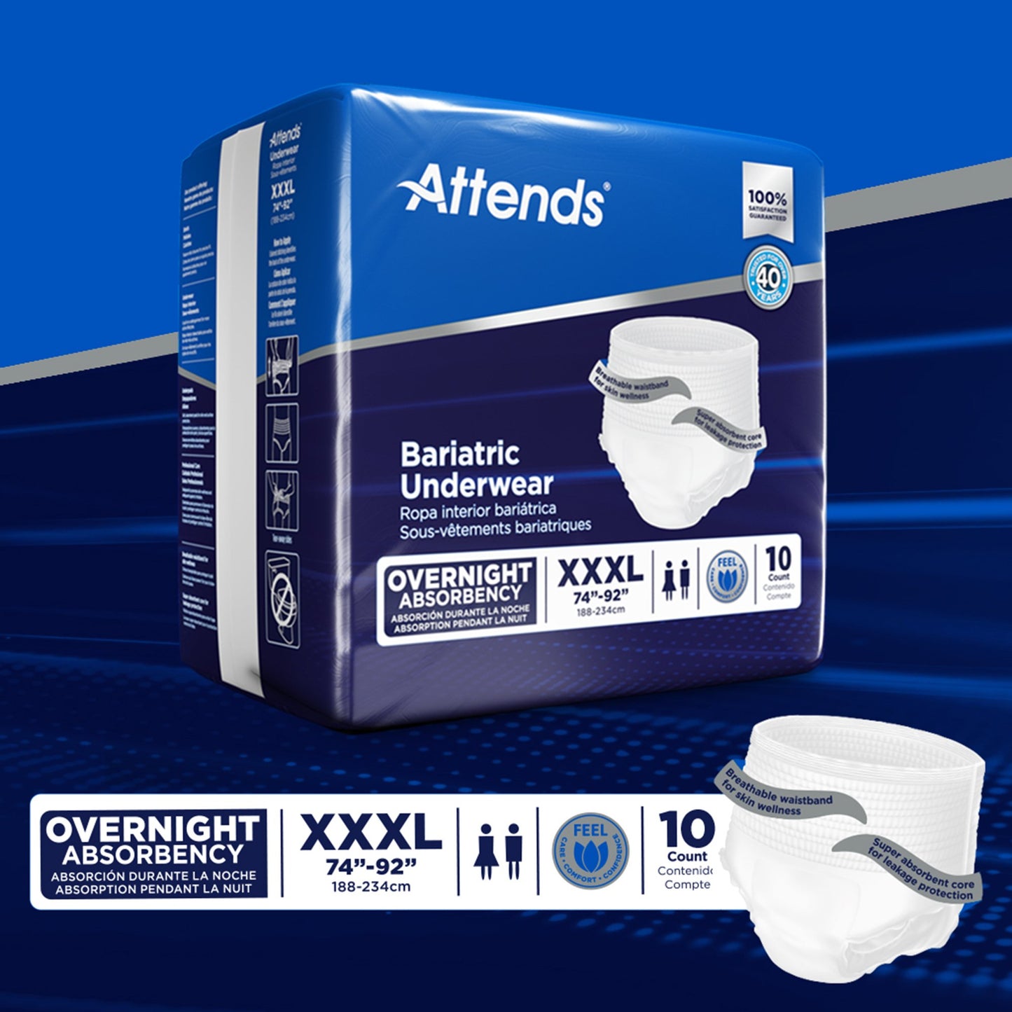 Attends® Bariatric Ultimate Absorbent Underwear, 3X-Large