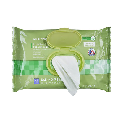 McKesson Flushable* Wet Wipes XL - Scented, 48 Wet Wipes per Pack