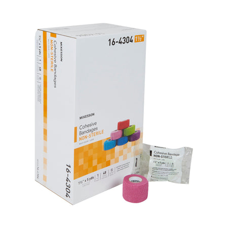 McKesson 16-4304 Self-adherent Closure Cohesive Bandage, 1-1/2 Inch x 5 Yard