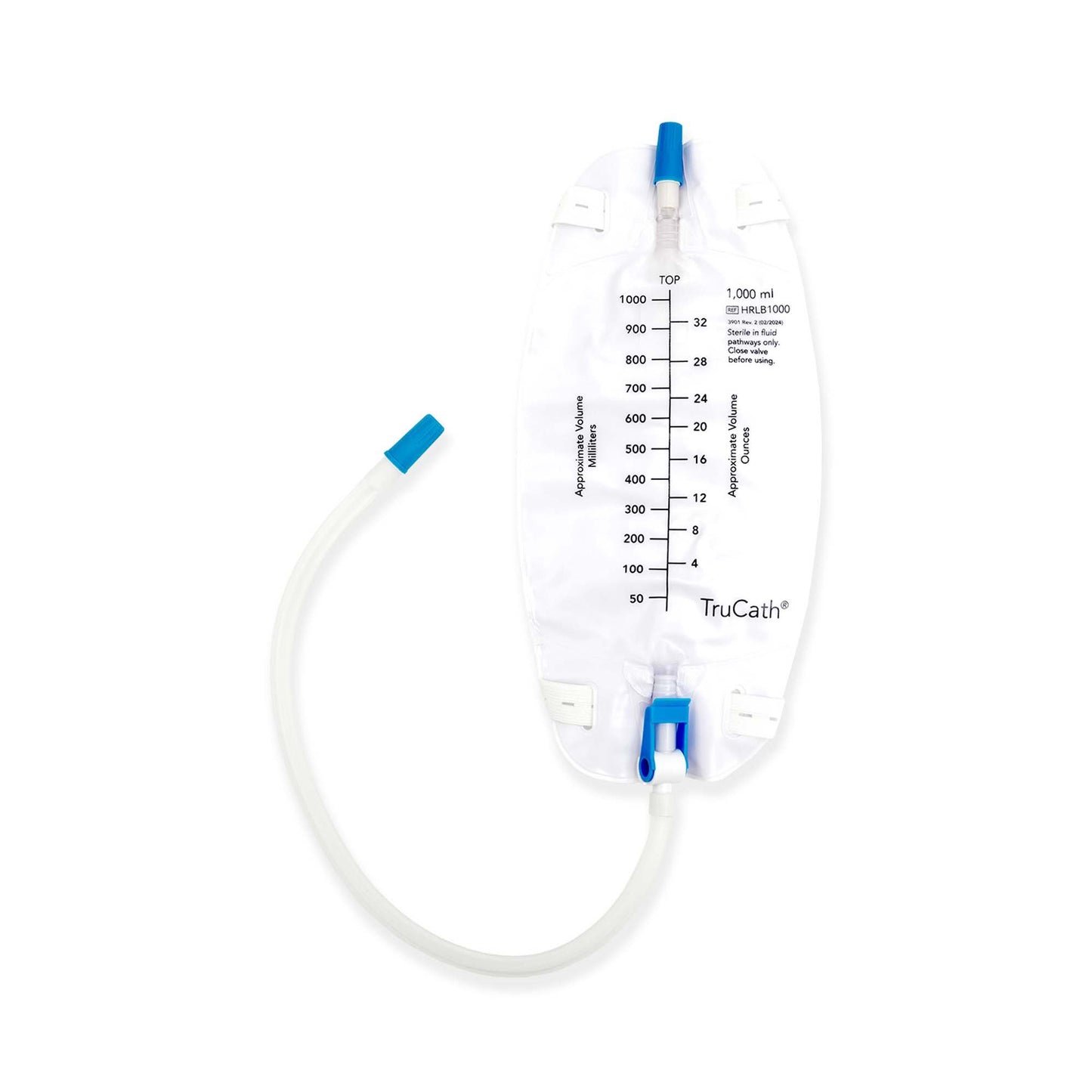 Urinary Leg Bag TruCath™ Premium Without Valve Sterile 1,000 mL Vinyl / Flocked