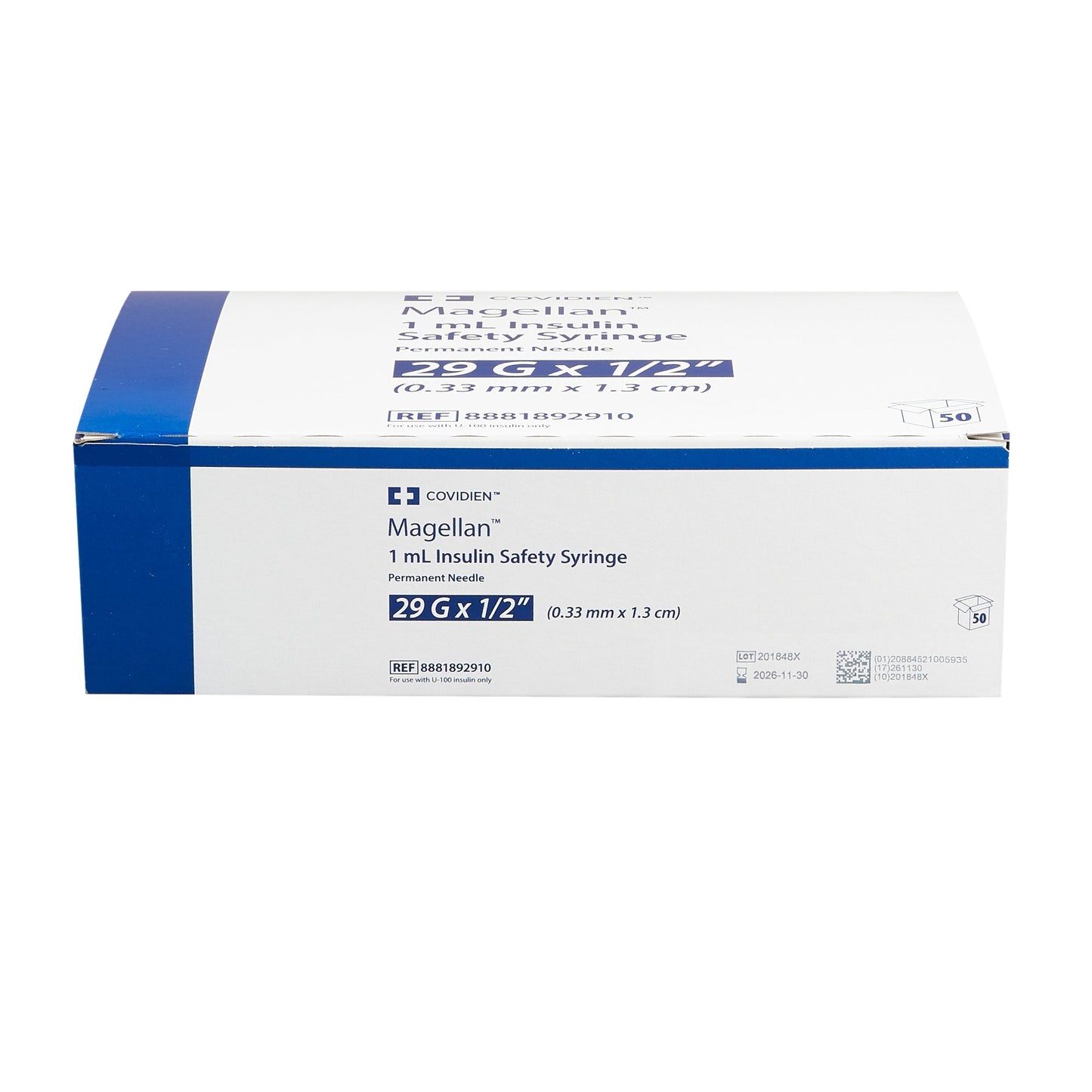 Magellan™ 1 mL Insulin Syringe with Needle, 29 Gauge, 1/2 Inch Needle Length