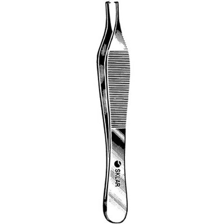 Tissue Forceps Sklar® Adson 4-3/4 Inch Length OR / Surgical Grade German Stainless Steel NonSterile NonLocking Thumb Handle Straight Smooth Tips with 1 X 2 Teeth