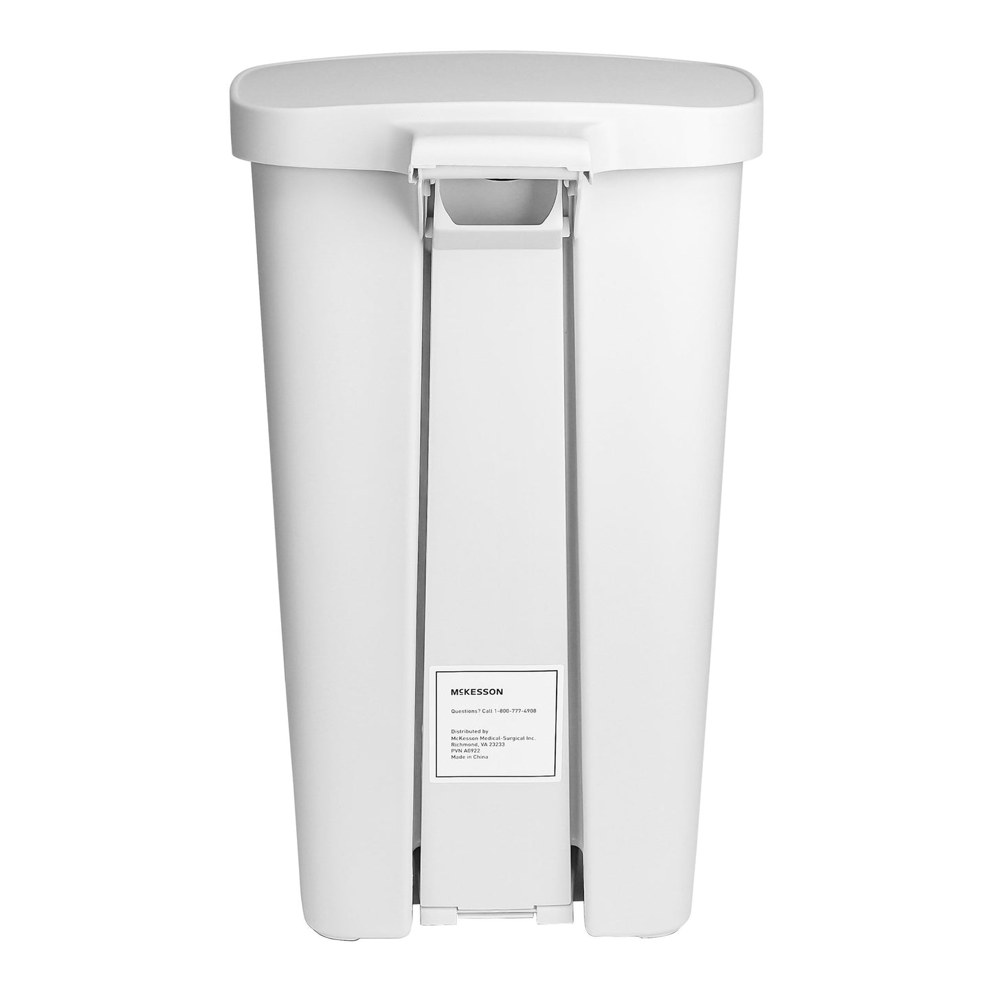 Trash Can McKesson 52 Quart / 13 gal. White Plastic Rectangular