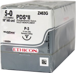 Ethicon Z463G PDS II Polydioxanone Absorbable Suture with Needle, Precision Reverse Cutting
