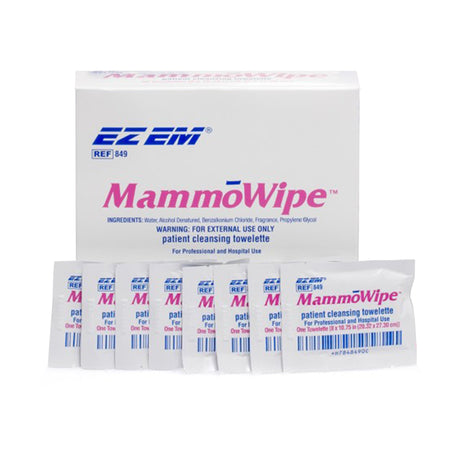 Bracco Diagnostics 600103 EZ EM Mammography Wipe 5x5in Scented Benzalkonium Chloride