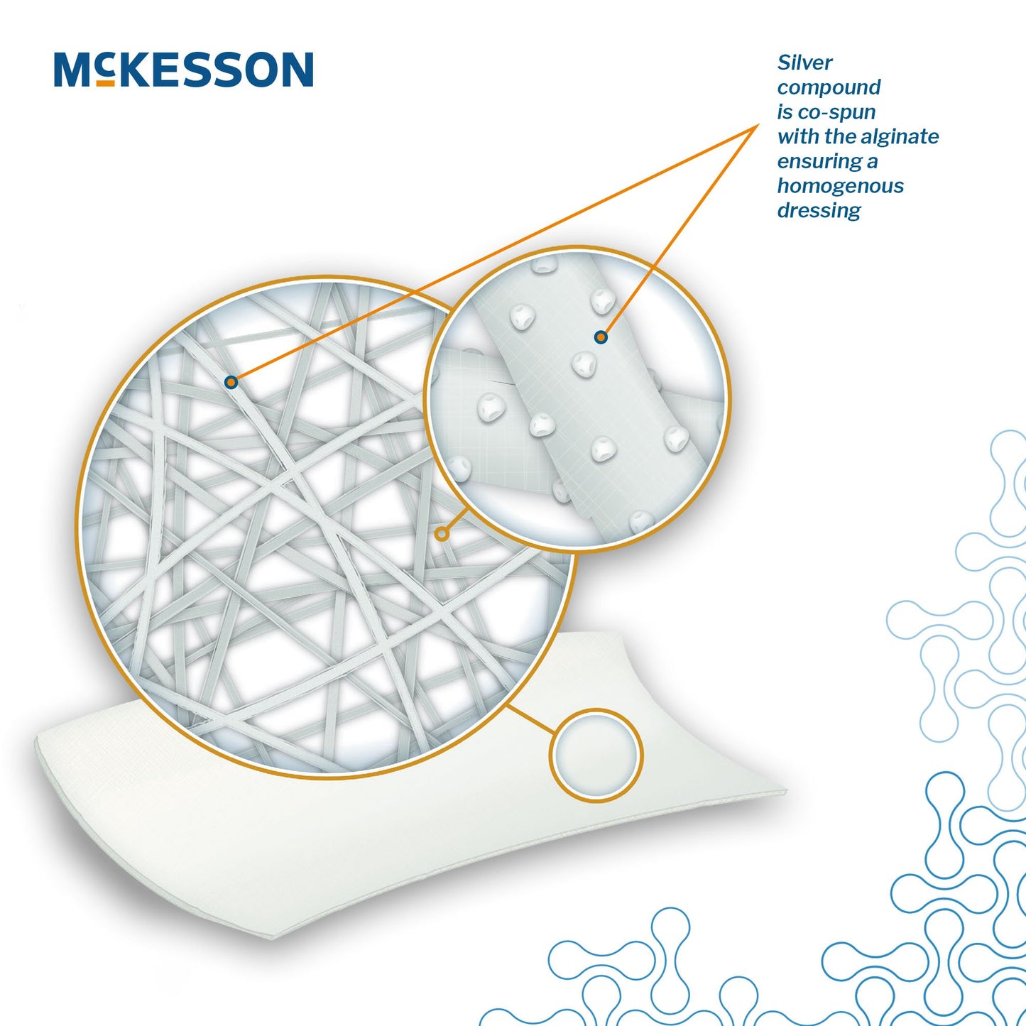 McKesson Silver Calcium Alginate Dressing, 4 x 8 Inch