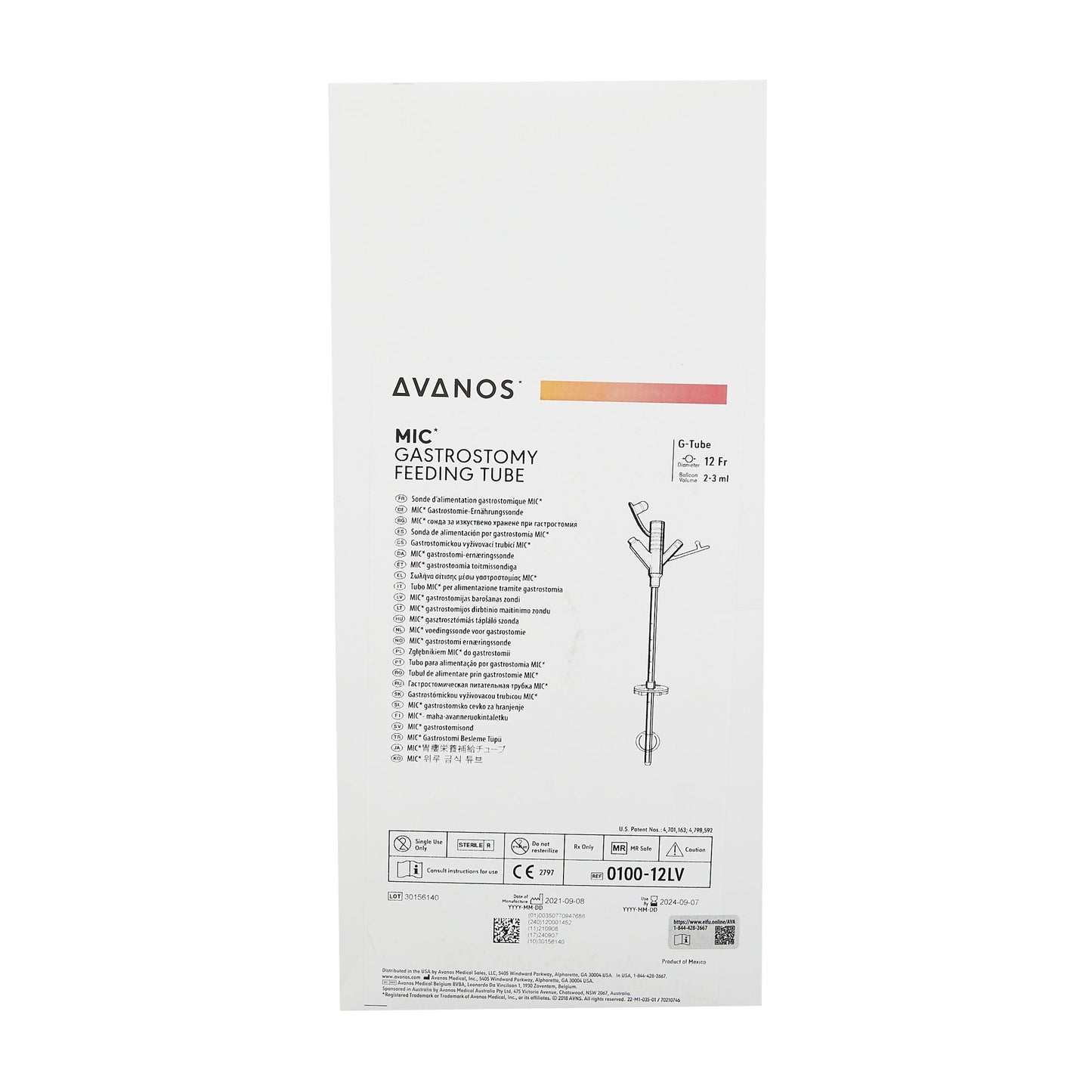 Mic® Gastrostomy Feeding Tube, 12 Fr.
