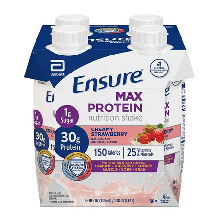 Abbott Nutrition 68169 Ensure Max Protein Nutrition Shake, Strawberry, 11-ounce carton