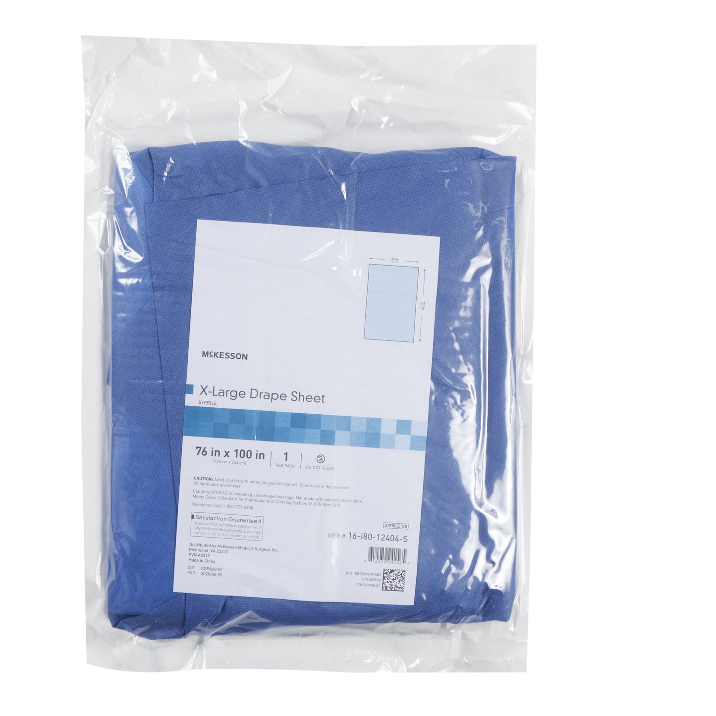 McKesson Sterile X-Large Drape, 76 x 100 Inch