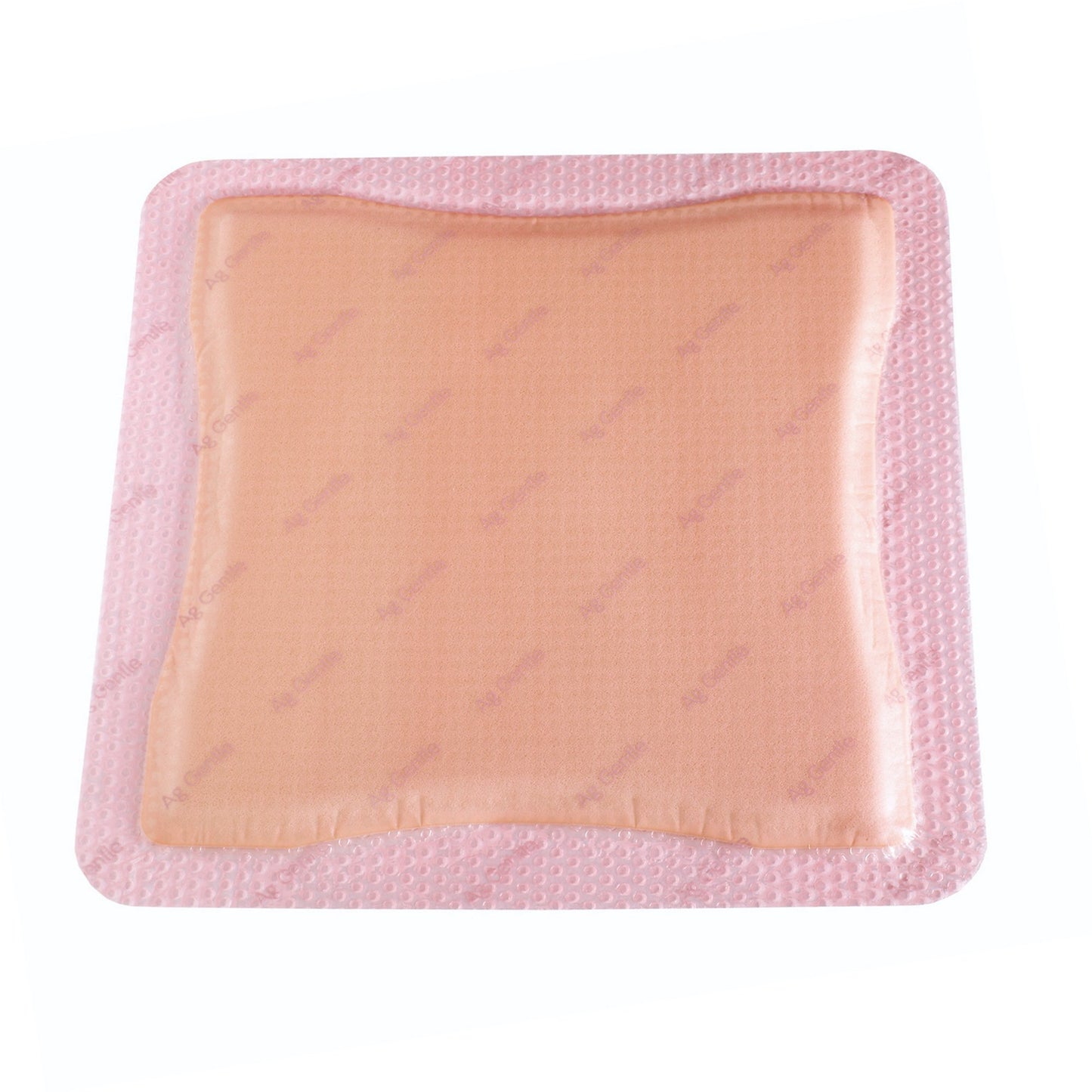 Close up of the gentle silicone gel adhesive contact layer on an individual Allevyn Gentle Border 66800280 hydrocellular foam dressing.