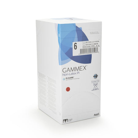 Ansell 20685760 Gammex Non-Latex PI Polyisoprene Surgical Glove, Size 6, White