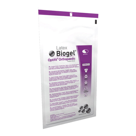 Molnlycke 31085 Biogel Optifit Orthopaedic Latex Surgical Glove, Size 8.5, Straw