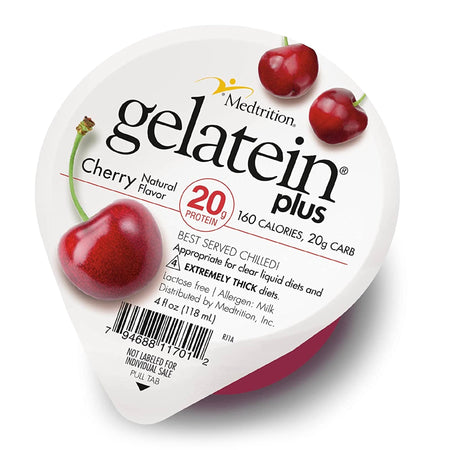 Medtrition/National Nutrition 11701 Gelatein Plus Cherry High Protein Gelatin, 4-ounce cup