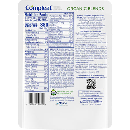 Nestle Healthcare Nutrition 43900011990 Oral Supplement Compleat Organic Blends Chicken Garden Flavor Liquid