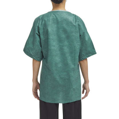 Graham Medical Short Sleeve Scrub Shirt, Green, Medium