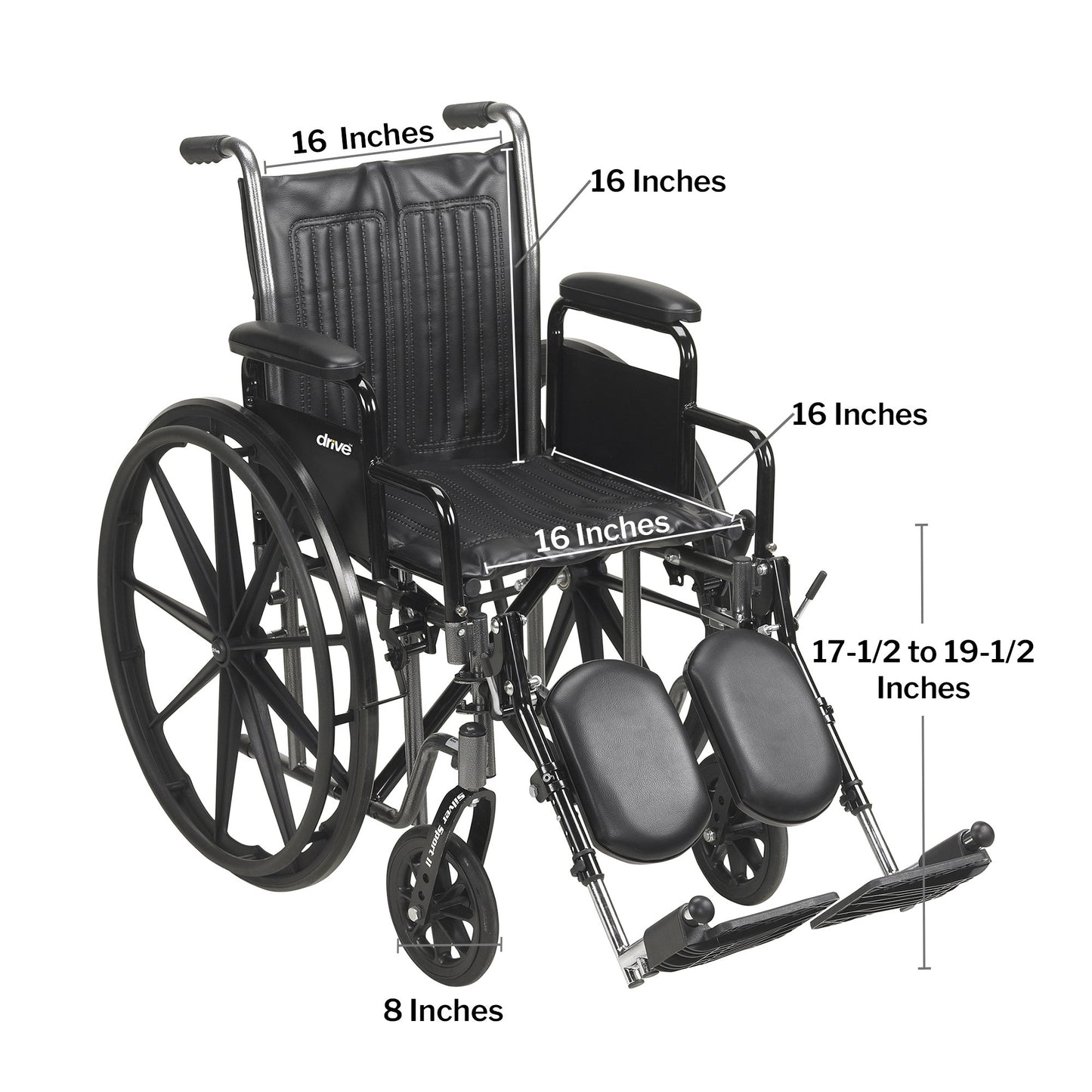 McKesson Wheelchair, 16 Inch Seat Width