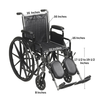 McKesson Wheelchair, 16 Inch Seat Width