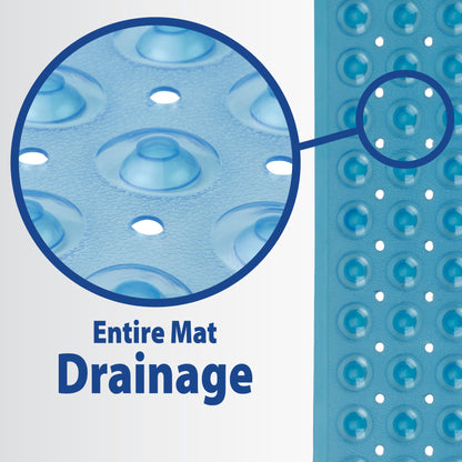 Theracare Bathtub Mat, Antifungal, Blue, 15 x 27 Inch