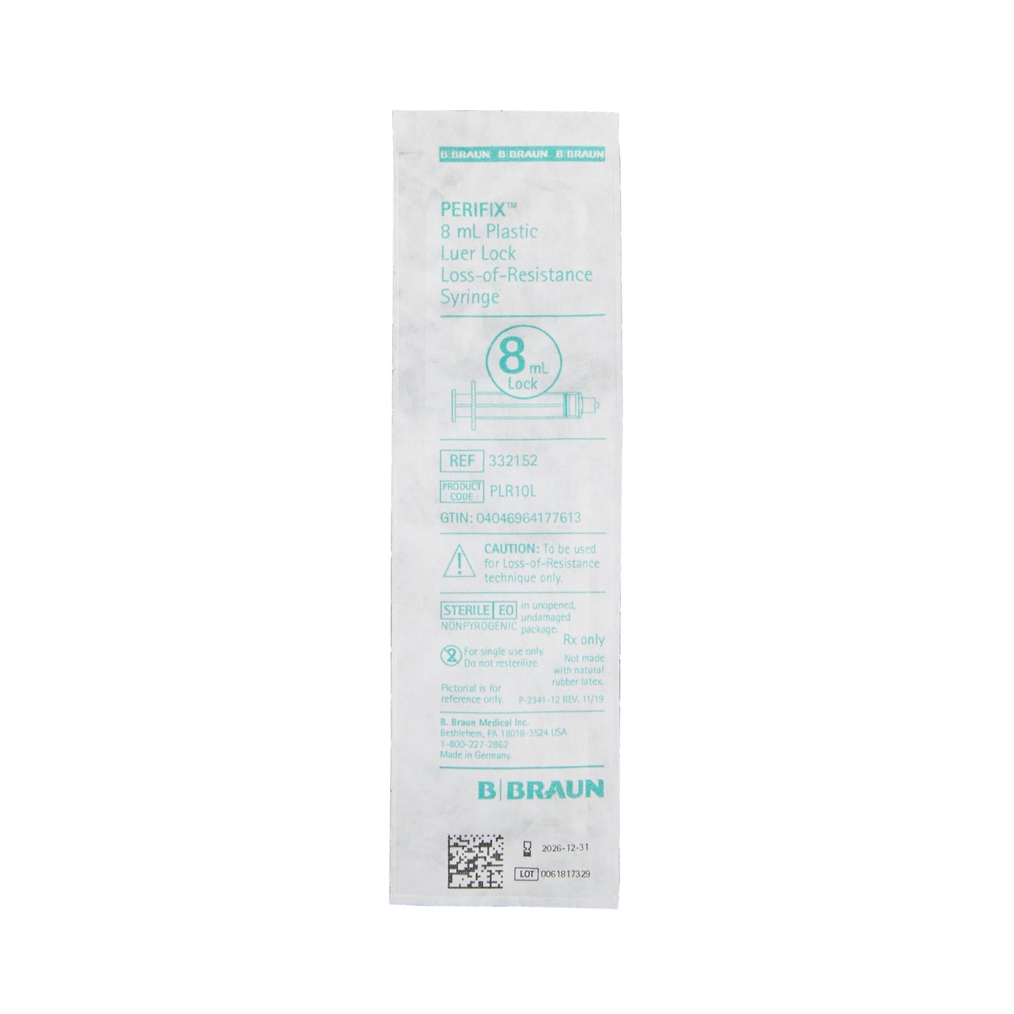 Perifix® LOR Syringe, 8 mL