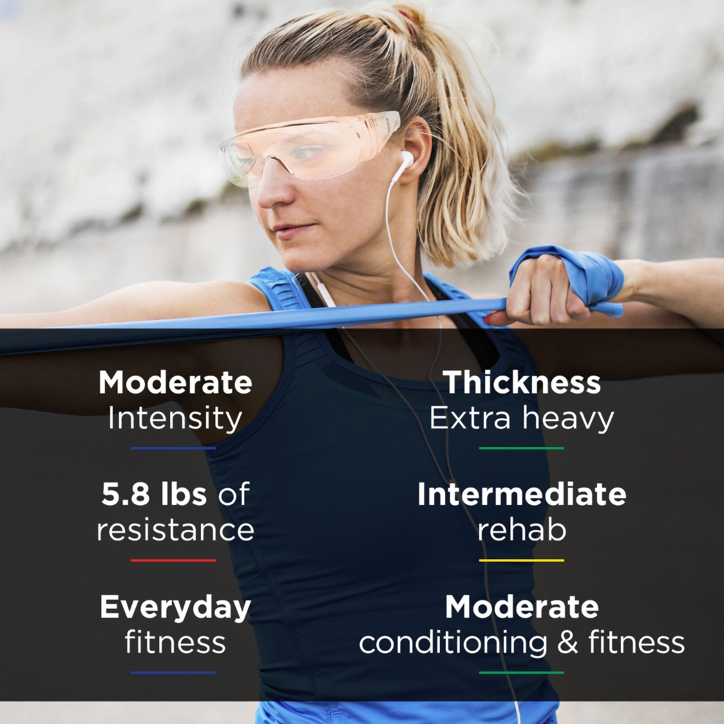 TheraBand® Exercise Resistance Band, Blue, 6 Inch x 25 Yard, X-Heavy Resistance