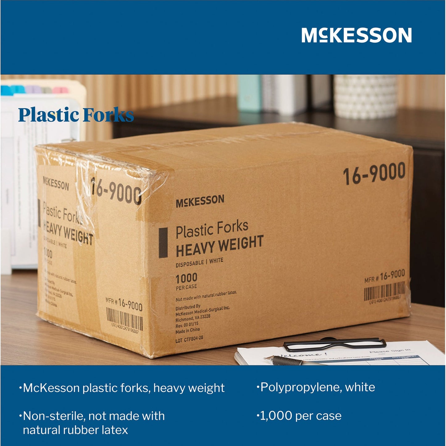 McKesson Polypropylene Fork, White