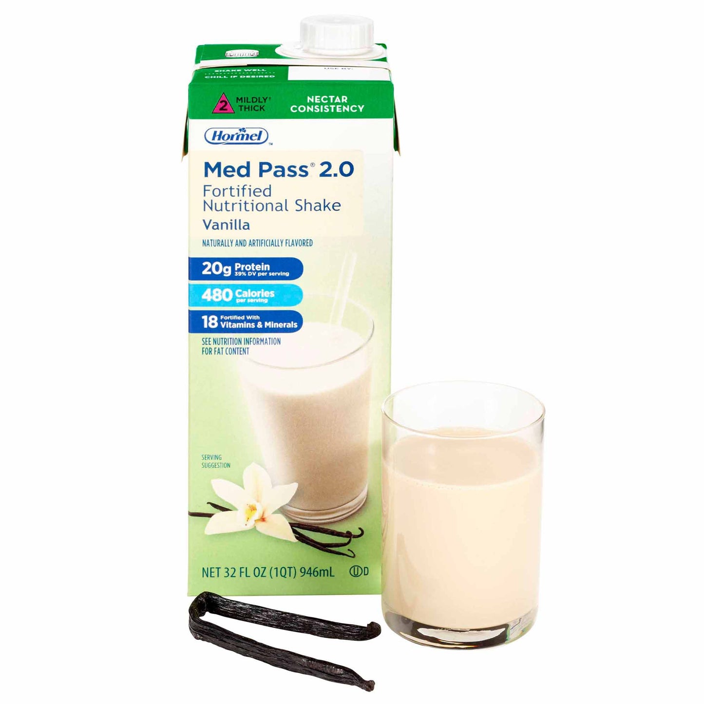 Med Pass® 2.0 Vanilla Fortified Nutritional Shake, 32 ounce carton