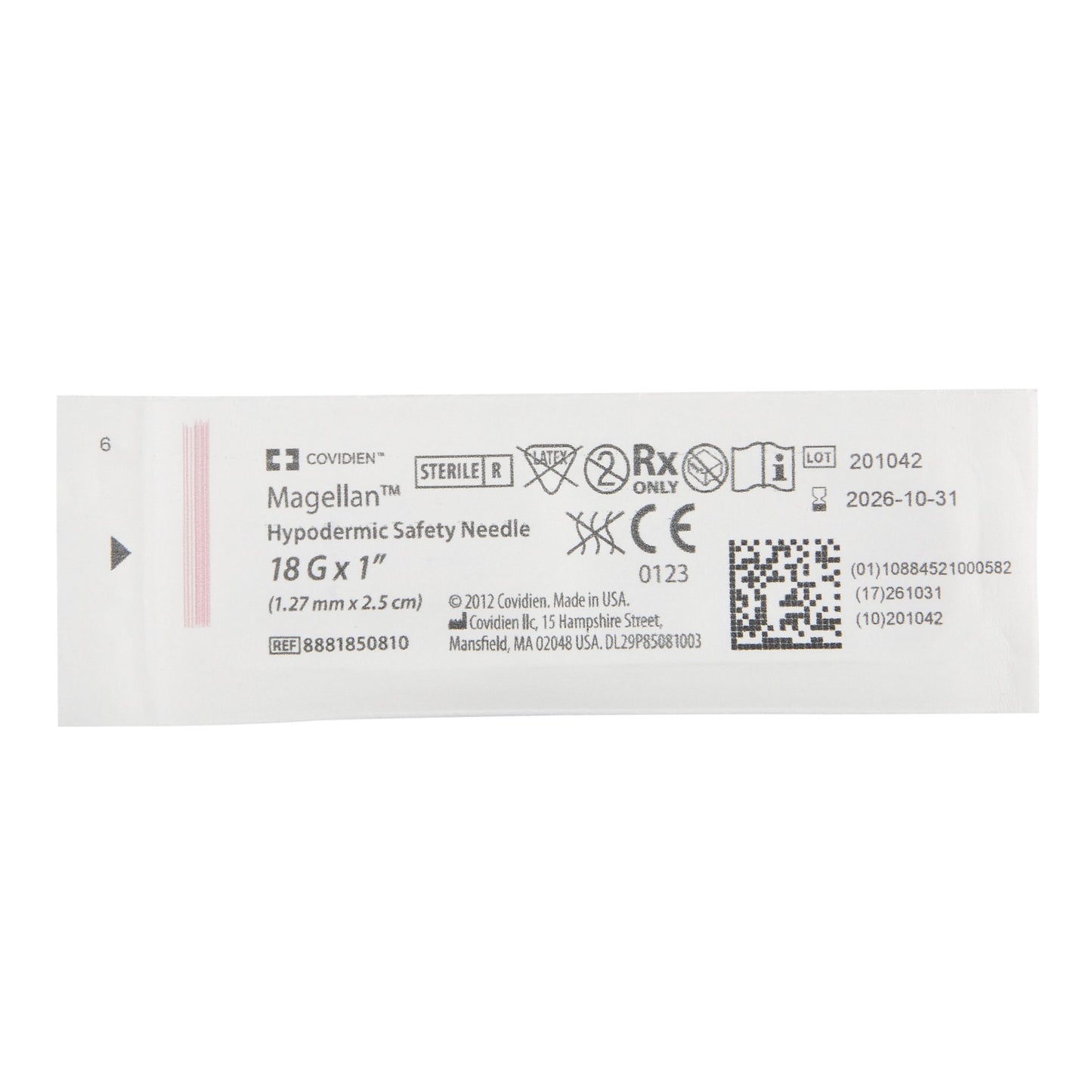 Monoject™ Magellan™ Safety Hypodermic Needle, 18 Gauge, 1 Inch Length