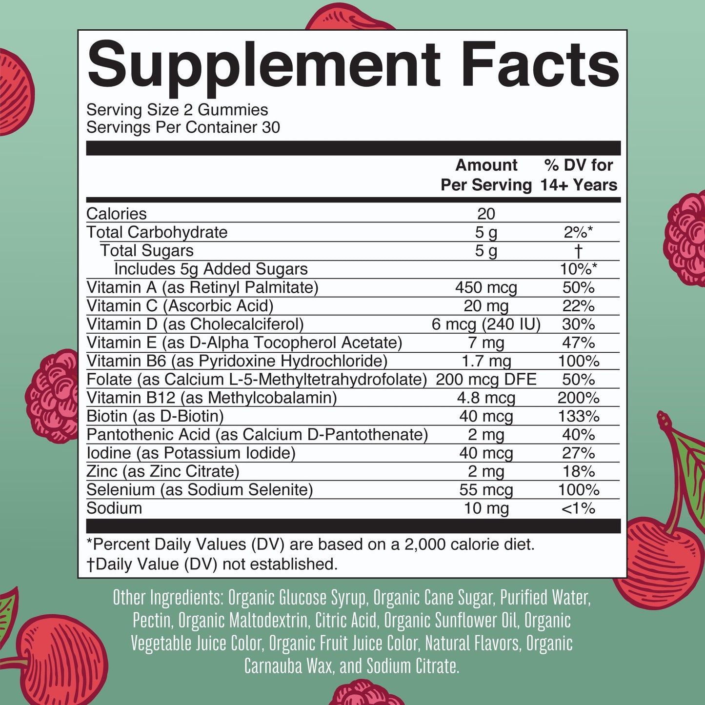 Multivitamin Supplement Mary Ruth's® Organic Women's Vitamin A / C / D / E 450 mcg - 20 mg - 6 mcg - 7 mg Strength Gummie 60 Per Bottle Strawberry Flavor