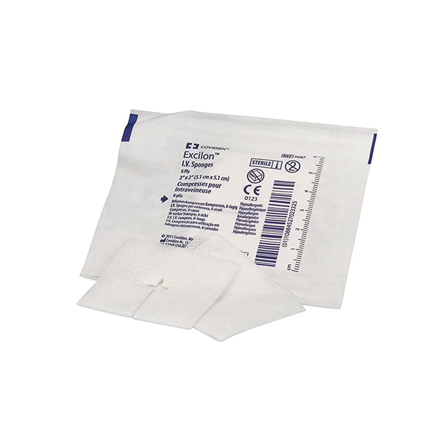 Excilon™ I.V. / Drain Split Dressing, 2 x 2 inch, Six-Ply