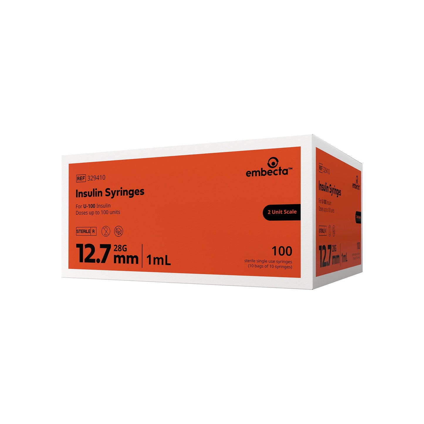 Micro-Fine™ Standard Insulin Syringe with Needle, 28 Gauge, 1/2 Inch