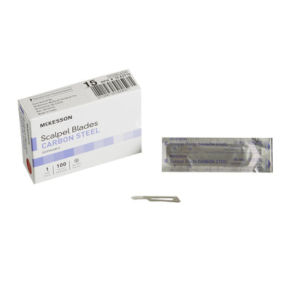 McKesson Carbon Steel Surgical Blade, Knife Edge, Size 15