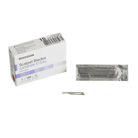 McKesson Carbon Steel Surgical Blade, Knife Edge, Size 15