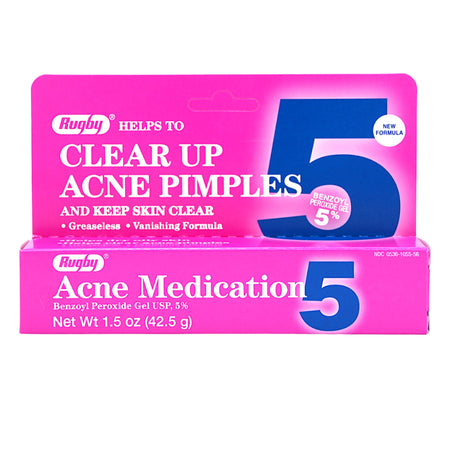Rugby® Clear Up Acne Pimples, 5% Benzoyl Peroxide, 1.5-ounce tube