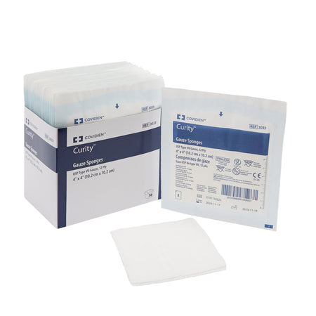 Cardinal 3033 Curity Sterile USP Type VII Gauze Sponge, 4 x 4 Inch, 12-Ply