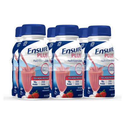Ensure® Plus Nutrition Shake, Strawberry, 8-ounce bottle